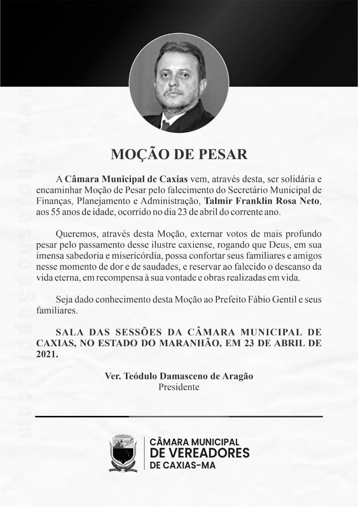 MOÇÃO DE PESAR - Prefeitura de Itabuna